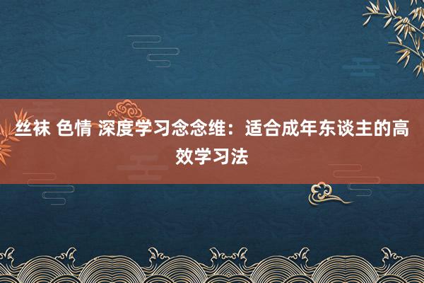 丝袜 色情 深度学习念念维：适合成年东谈主的高效学习法