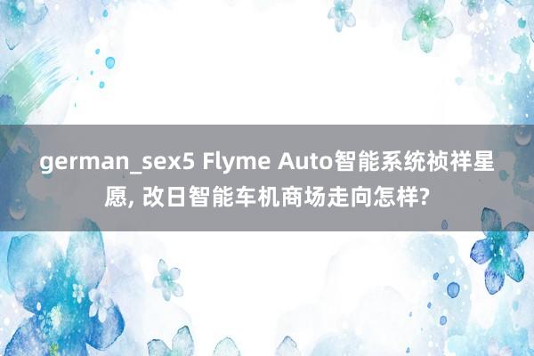 german_sex5 Flyme Auto智能系统祯祥星愿， 改日智能车机商场走向怎样?