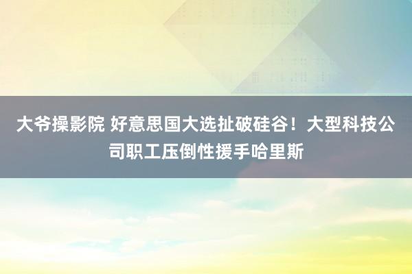 大爷操影院 好意思国大选扯破硅谷！大型科技公司职工压倒性援手哈里斯