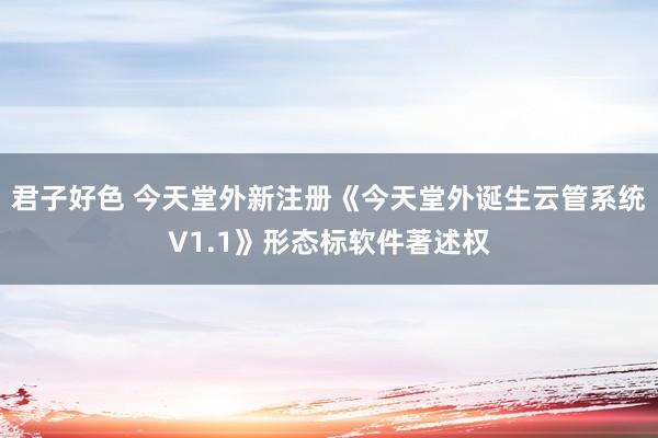 君子好色 今天堂外新注册《今天堂外诞生云管系统V1.1》形态标软件著述权