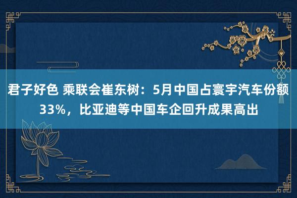 君子好色 乘联会崔东树：5月中国占寰宇汽车份额33%，比亚迪等中国车企回升成果高出