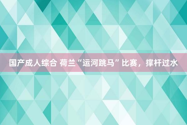 国产成人综合 荷兰“运河跳马”比赛，撑杆过水