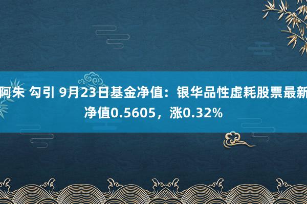 阿朱 勾引 9月23日基金净值：银华品性虚耗股票最新净值0.5605，涨0.32%