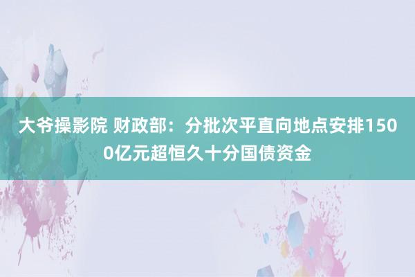 大爷操影院 财政部：分批次平直向地点安排1500亿元超恒久十分国债资金