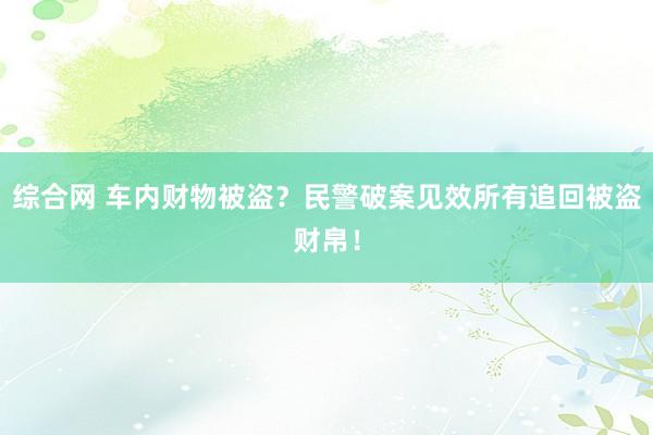 综合网 车内财物被盗？民警破案见效所有追回被盗财帛！