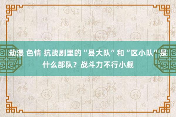 动漫 色情 抗战剧里的“县大队”和“区小队”是什么部队？战斗力不行小觑