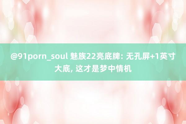 @91porn_soul 魅族22亮底牌: 无孔屏+1英寸大底， 这才是梦中情机