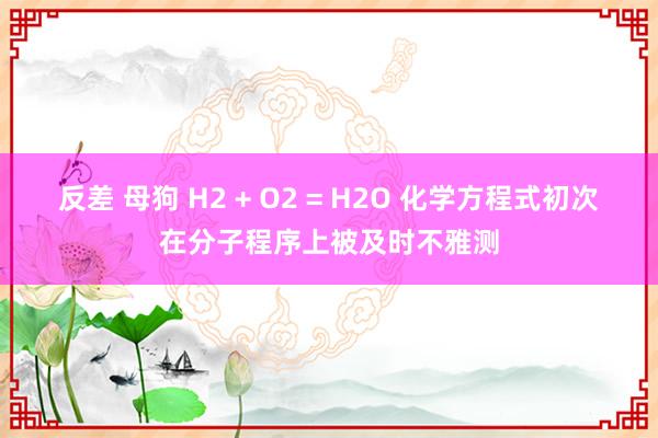 反差 母狗 H2 + O2 = H2O 化学方程式初次在分子程序上被及时不雅测