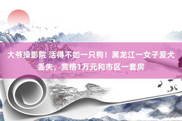 大爷操影院 活得不如一只狗！黑龙江一女子爱犬丢失，赏格1万元和市区一套房