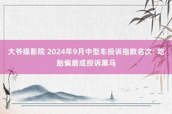 大爷操影院 2024年9月中型车投诉指数名次: 吃胎偏磨成投诉黑马