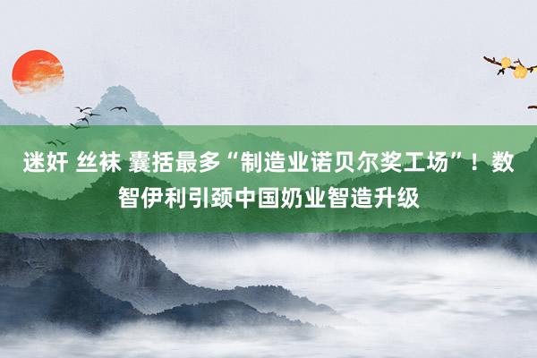 迷奸 丝袜 囊括最多“制造业诺贝尔奖工场”！数智伊利引颈中国奶业智造升级