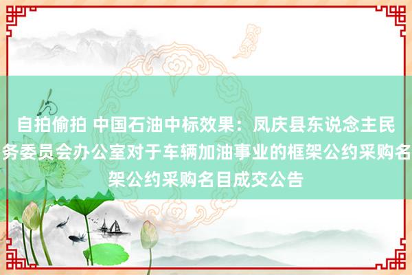 自拍偷拍 中国石油中标效果：凤庆县东说念主民代表大会常务委员会办公室对于车辆加油事业的框架公约采购名目成交公告