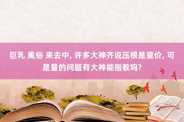 巨乳 風俗 来去中， 许多大神齐说压根是量价， 可是量的问题有大神能指教吗?