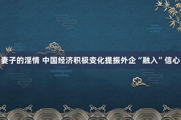 妻子的淫情 中国经济积极变化提振外企“融入”信心