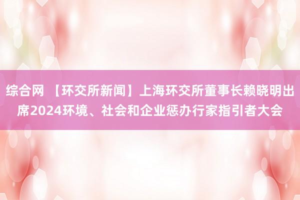 综合网 【环交所新闻】上海环交所董事长赖晓明出席2024环境、社会和企业惩办行家指引者大会