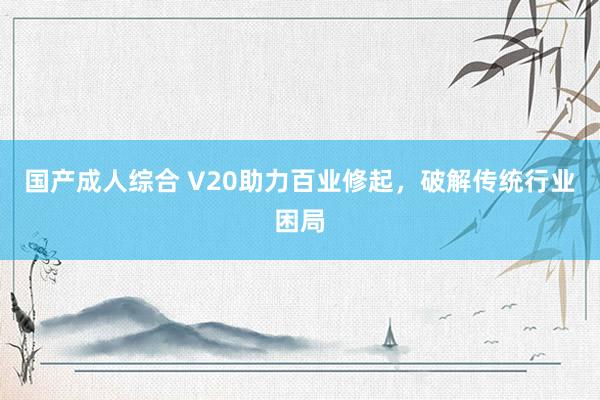 国产成人综合 V20助力百业修起，破解传统行业困局