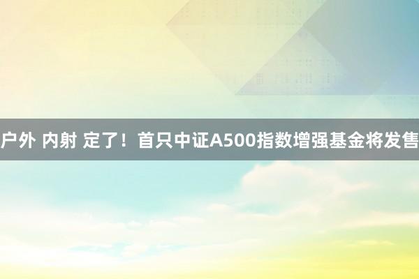 户外 内射 定了！首只中证A500指数增强基金将发售