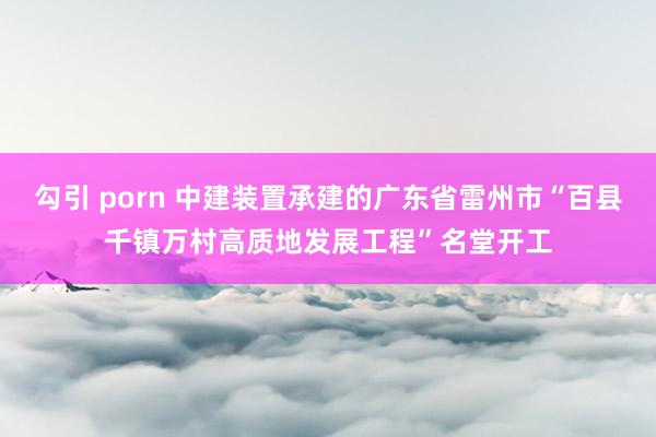 勾引 porn 中建装置承建的广东省雷州市“百县千镇万村高质地发展工程”名堂开工