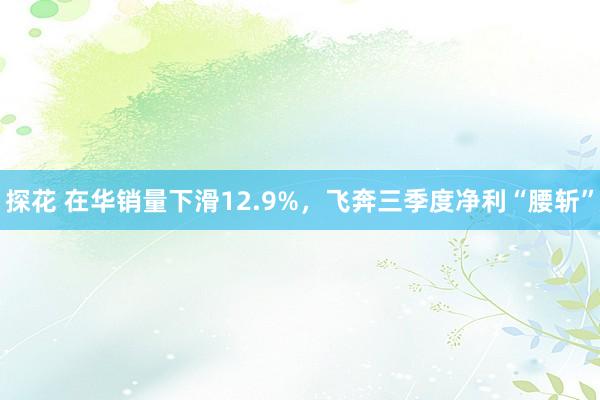 探花 在华销量下滑12.9%，飞奔三季度净利“腰斩”