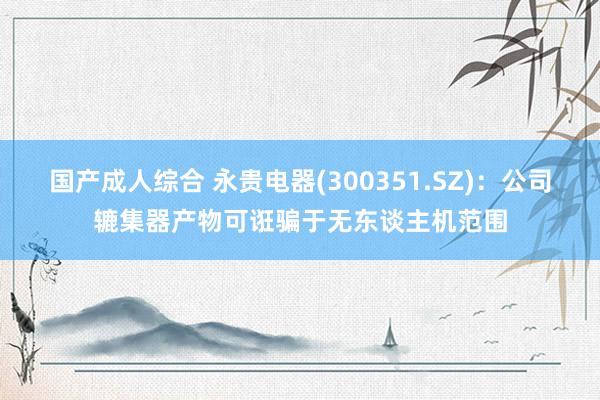 国产成人综合 永贵电器(300351.SZ)：公司辘集器产物可诳骗于无东谈主机范围