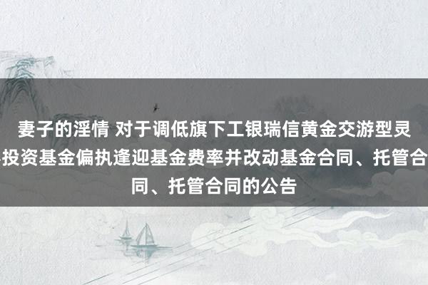 妻子的淫情 对于调低旗下工银瑞信黄金交游型灵通式证券投资基金偏执逢迎基金费率并改动基金合同、托管合同的公告