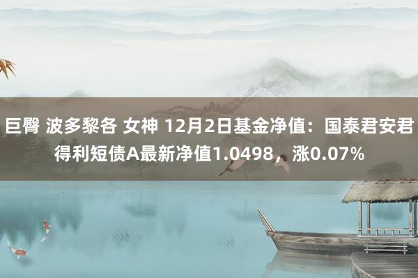 巨臀 波多黎各 女神 12月2日基金净值：国泰君安君得利短债A最新净值1.0498，涨0.07%