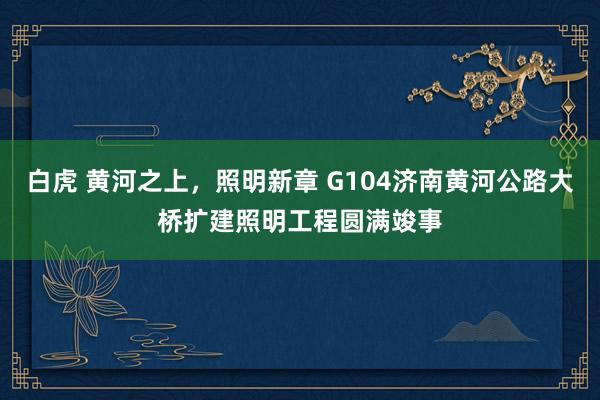 白虎 黄河之上，照明新章 G104济南黄河公路大桥扩建照明工程圆满竣事