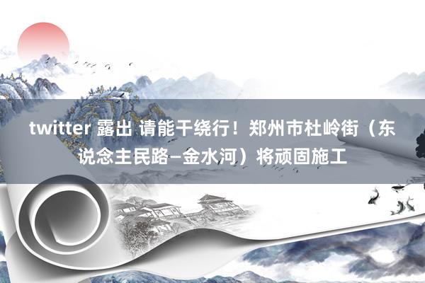 twitter 露出 请能干绕行！郑州市杜岭街（东说念主民路—金水河）将顽固施工