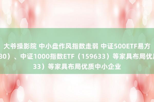 大爷操影院 中小盘作风指数走弱 中证500ETF易方达（510580）、中证1000指数ETF（159633）等家具布局优质中小企业