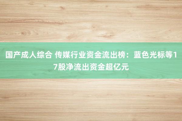 国产成人综合 传媒行业资金流出榜：蓝色光标等17股净流出资金超亿元