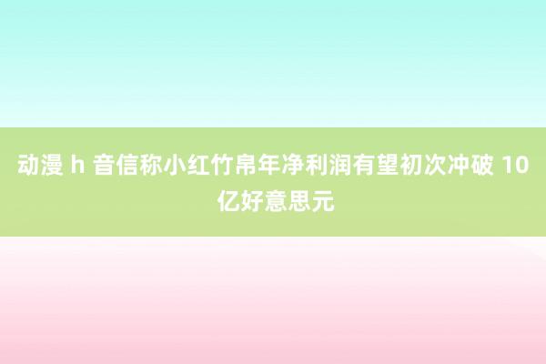 动漫 h 音信称小红竹帛年净利润有望初次冲破 10 亿好意思元