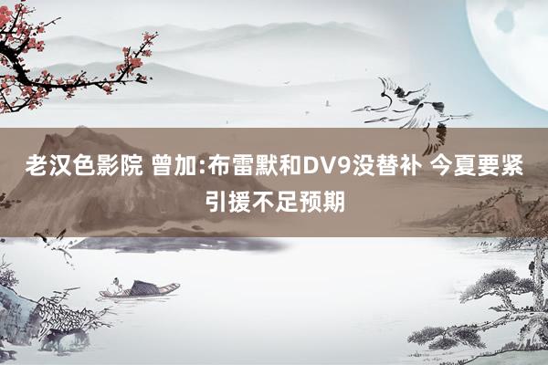 老汉色影院 曾加:布雷默和DV9没替补 今夏要紧引援不足预期