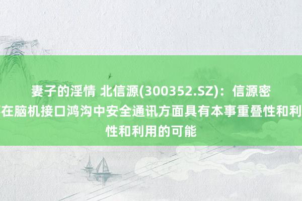 妻子的淫情 北信源(300352.SZ)：信源密信的本事在脑机接口鸿沟中安全通讯方面具有本事重叠性和利用的可能