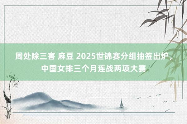 周处除三害 麻豆 2025世锦赛分组抽签出炉，中国女排三个月连战两项大赛