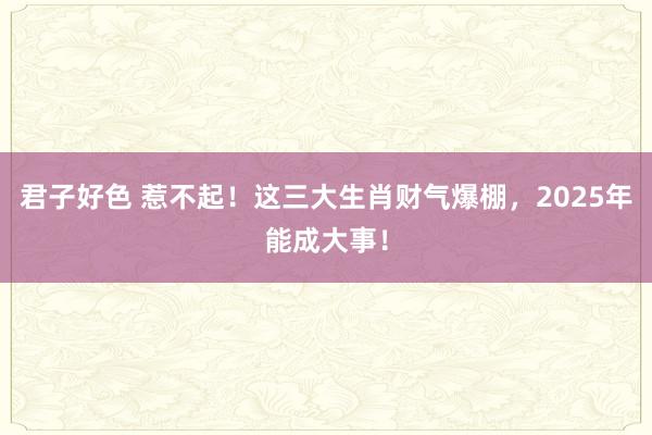 君子好色 惹不起！这三大生肖财气爆棚，2025年能成大事！