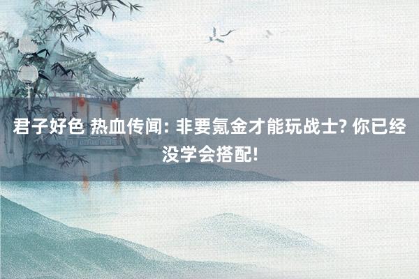 君子好色 热血传闻: 非要氪金才能玩战士? 你已经没学会搭配!