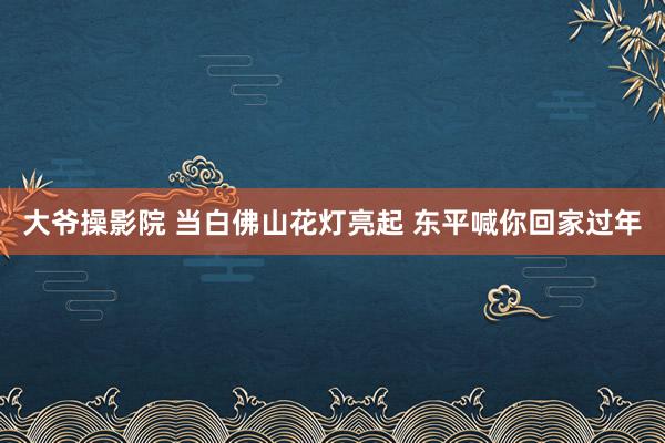 大爷操影院 当白佛山花灯亮起 东平喊你回家过年