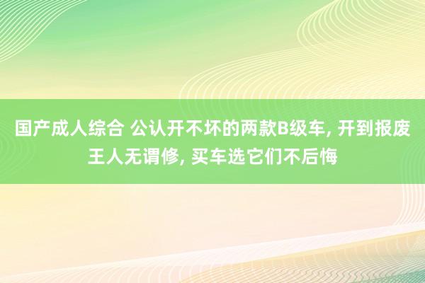 国产成人综合 公认开不坏的两款B级车， 开到报废王人无谓修， 买车选它们不后悔