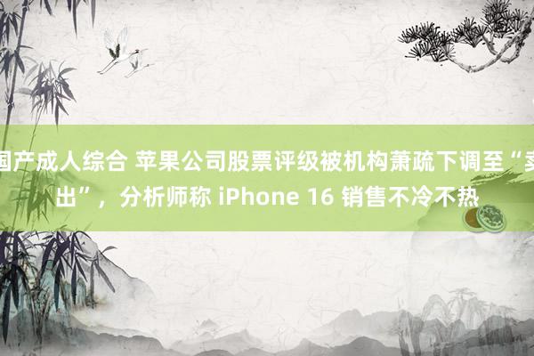 国产成人综合 苹果公司股票评级被机构萧疏下调至“卖出”，分析师称 iPhone 16 销售不冷不热