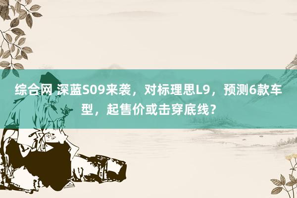 综合网 深蓝S09来袭，对标理思L9，预测6款车型，起售价或击穿底线？