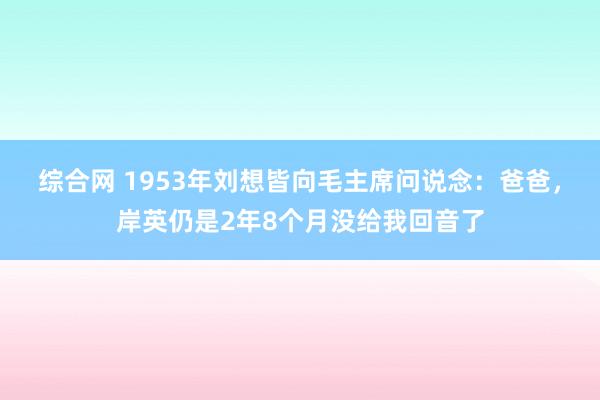 综合网 1953年刘想皆向毛主席问说念：爸爸，岸英仍是2年8个月没给我回音了