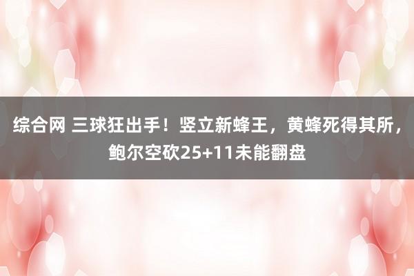 综合网 三球狂出手！竖立新蜂王，黄蜂死得其所，鲍尔空砍25+11未能翻盘