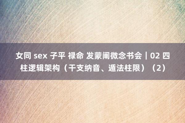 女同 sex 子平 禄命 发蒙阐微念书会｜02 四柱逻辑架构（干支纳音、遁法柱限）（2）